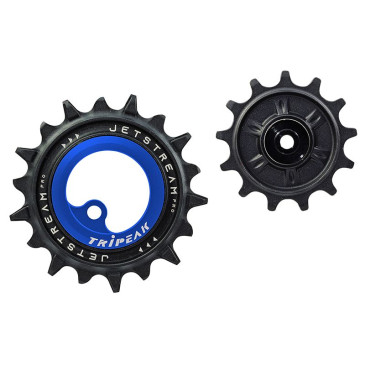 GALET DERAILLEUR AOPW TRIPEAK 13-18 DENTS CERAMIQUE 12/11V. SHIMANO DEORE XT 8100/8130 SLX 7120/7100 BLEU (JEU DE 2) (GARANTIE 4 ans) 4710243291320