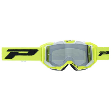 MASQUE/LUNETTES CROSS PROGRIP 3303 FL VISTA MULTILAYERED JAUNE FLUO/BLANC ECRAN MIROIR ARGENT ANTI-RAYURES/ANTI U.V./ANTI-BUEE (HOMOLOGUE CE-EN-N° AC-96025 REV.2) 0801766035875