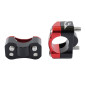 PONTET DE GUIDON UNIVERSEL VOCA HB28 V2 ALU CNC ADAPTATEUR DIAM 28,6mm NOIR/ROUGE (ENTRAXE FIXATION 32,20 A 34,80mm) (PAIRE) 3700948309766
