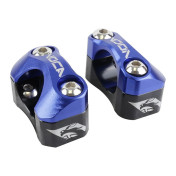 PONTET DE GUIDON UNIVERSEL VOCA HB28 V2 ALU CNC ADAPTATEUR DIAM 28,6mm NOIR/BLEU (ENTRAXE FIXATION 32,20 A 34,80mm) (PAIRE) 3700948309773