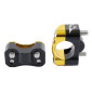 PONTET DE GUIDON UNIVERSEL VOCA HB28 V2 ALU CNC ADAPTATEUR DIAM 28,6mm NOIR/OR (ENTRAXE FIXATION 32,20 A 34,80mm) (PAIRE) 3700948309780