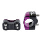 PONTET DE GUIDON UNIVERSEL VOCA HB28 V2 ALU CNC ADAPTATEUR DIAM 28,6mm NOIR/VIOLET (ENTRAXE FIXATION 32,20 A 34,80mm) (PAIRE) 3700948309797