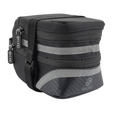 SACOCHE DE SELLE VELO GIST NOIR MAX FIXATION VELCRO ( L 17cm x l 8cm x h 7cm) 8013271028293