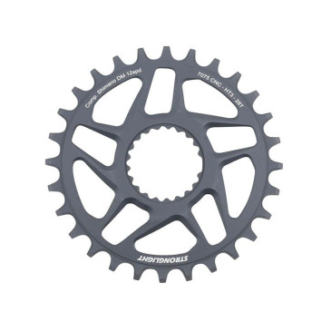 PLATEAU VTT DIRECT MOUNT BOOST POUR SHIMANO FC-M9100/M9120/M9130 STRONGLIGHT MONO ALU HT3 GRIS 28DTS - 12V. 3700223725205