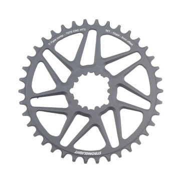 PLATEAU VTT DIRECT MOUNT POUR SRAM X01-XX1 STRONGLIGHT MONO ALU NOIR 38DTS - EPAISSEUR 3mm 12V. 3700223725342