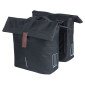 SACOCHE ARRIERE VELO DOUBLE BASIL CITY NOIR 28-32L FIXATION PORTE BAGAGE FIXATION SYSTEME MIK 2.0 (COMPATIBLE AVEC 211726 INCLUS) (33x30x19cm) FERMETURE PLIANT ANTI-PLUIE 8715019183331