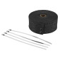BANDE THERMIQUE ISOLANTE POUR ECHAPPEMENT MOTO NOIR LONGUEUR 10 M LARGEUR 50 mm (LIVREE AVEC 4 ATTACHES) -P2R- 3700948305249