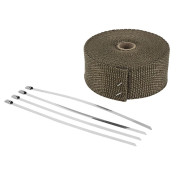 BANDE THERMIQUE ISOLANTE POUR ECHAPPEMENT MOTO MARRON LONGUEUR 10 M LARGEUR 50 mm (LIVREE AVEC 4 ATTACHES) -P2R- 3700948305256