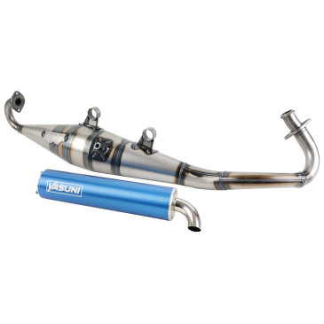 POT SCOOT YASUNI Z VERNI POUR PIAGGIO 50 ZIP 2T, TYPHOON, NRG/GILERA 50 STALKER, RUNNER, DNA (SILENCIEUX BLEU AZUR) -TUB418A- 8404016097290