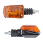 TURN SIGNAL (UNIVERSAL) REPLAY RECTANGLE ORANGE/CARBON + TRANSPARENT LENSES(PAIR) ** (L 81mm / H 39mm / Wd 37mm) 3700948032831