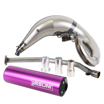 POT 50 A BOITE YASUNI CROSS ML VERNI POUR DERBI 50 DRD, X-RACE, X-TREME R/GILERA 50 RCR, SMT/APRILIA 50 RX, SX (PASSAGE HAUT A GAUCHE) (SILENCIEUX VIOLET) -TUB807TF-94- 8404008097932