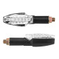 CLIGNOTANT MOTO AVOC FUKA 15 LEDS BASE ABS TRANSPARENT/NOIR (L 95mm / H 30mm / L 30mm) (HOMOLOGUE ECE) (PAIRE) 3700948101780