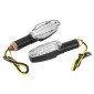 CLIGNOTANT MOTO AVOC FUKA 15 LEDS BASE ABS TRANSPARENT/NOIR (L 95mm / H 30mm / L 30mm) (HOMOLOGUE ECE) (PAIRE) 3700948101780