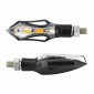 TURN SIGNAL FOR MOTORBIKE- SEQUENTIAL - LEDS - AVOC SAKADO ABS BODY - TRANSPARENT/BLACK (EEC APPROVED) (PAIRE) 3700948109519