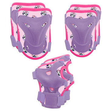 PROTECTION GENOUILLERES - COUDIERES ET POIGNETS DISNEY MINNIE VIOLET/ROSE (KIT 6 PIECES) POUR VELO - ROLLER - SKATE 5902308594203