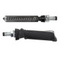 TURN SIGNAL FOR MOTORBIKE- SEQUENTIAL - AVOC FUJI 12 LEDS ABS BODY - TRANSPARENT/BLACK (Long 79mm / H 11mm (Wd 18mm) (EEC APPROVED) (PAIR) 3700948099353