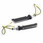 TURN SIGNAL FOR MOTORBIKE- SEQUENTIAL - AVOC FUJI 12 LEDS ABS BODY - TRANSPARENT/BLACK (Long 79mm / H 11mm (Wd 18mm) (EEC APPROVED) (PAIR) 3700948099353