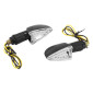 TURN SIGNAL FOR MOTORBIKE- AVOC HINO ABS BODY - TRANSPARENT/BLACK 17 LEDS (Long 58mm / H 28mm (Wd 45mm) (EEC APPROVED) (Pair) 3700948101759