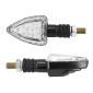 CLIGNOTANT MOTO AVOC ASO 13 LEDS BASE ABS TRANSPARENT/NOIR (L 78mm / H 37mm / L 27mm) (HOMOLOGUE CE) (PAIRE) 3700948109533