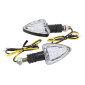 CLIGNOTANT MOTO AVOC ASO 13 LEDS BASE ABS TRANSPARENT/NOIR (L 78mm / H 37mm / L 27mm) (HOMOLOGUE CE) (PAIRE) 3700948109533