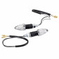 TURN SIGNAL FOR MOTORBIKE- AVOC MINI NAGO 8 LEDS ABS BODY - TRANSPARENT/BLACK (Long 55mm / H 20mm (Wd 23mm) (EEC APPROVED) 3700948109670