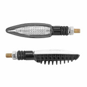 CLIGNOTANT SEQUENTIEL MOTO AVOC SAGATA 24 LEDS BASE ABS TRANSPARENT/NOIR (L 103mm / H 25mm / L 26mm) (HOMOLOGUE CE) (PAIRE) 3700948109496