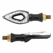 CLIGNOTANT SEQUENTIEL MOTO AVOC SAKURA 12 LEDS BASE ABS TRANSPARENT/NOIR (L 85mm / H 30mm / L 16mm) (HOMOLOGUE CE) (PAIRE) 3700948109502