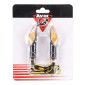 TURN SIGNAL FOR MOTORBIKE- AVOC NISSHIN ABS BODY - TRANSPARENT/BLACK (Long 73mm / H 29mm (Wd 27mm) (EEC APPROVED) (Pair) 3700948109564