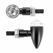 CLIGNOTANT MOTO AVOC MINI SETO 4 LEDS SMD ORANGE BASE ALU TRANSPARENT/NOIR (L 43mm / H 20mm / L 35mm) (HOMOLOGUE CE) (PAIRE) 3700948167311