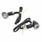 CLIGNOTANT MOTO AVOC MINI SETO 4 LEDS SMD ORANGE BASE ALU TRANSPARENT/NOIR (L 43mm / H 20mm / L 35mm) (HOMOLOGUE CE) (PAIRE) 3700948167311