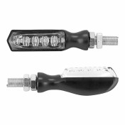 CLIGNOTANT MOTO AVOC AKITA 5 LEDS BASE ABS TRANSPARENT/NOIR (HOMOLOGUE CE) (PAIRE) 3700948209882