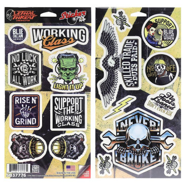 AUTOCOLLANT/STICKER LETHAL THREAT BLUE COLLAR SERIES (PLANCHE) (300x150mm (x2)) 7577853777650