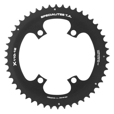PLATEAU ROUTE 4BRA D.110 POUR SHIMANO ULTEGRA R8100/FC-08 DURA-ACE R9200/FC-09 105 R7100 TA X110 48DTS EXTERIEUR NOIR 12V. (PENSER A COMMANDER LE KIT INTRAVIS CORRESPONDANT) 3662458018463
