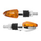 CLIGNOTANT UNIVERSEL REPLAY MICRO FLECHE A AMPOULE BAU9S ORANGE/CHROME (L 54mm / H 20mm / L 21mm) (HOMOLOGUE CE) (PAIRE) 3700948032435