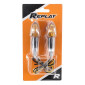 CLIGNOTANT UNIVERSEL REPLAY MICRO FLECHE A AMPOULE BAU9S BASE ABS ORANGE/CARBONE (L 55mm / H 20mm / L 23mm) (HOMOLOGUE CE) (PAIRE) 3700948032428