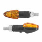 TURN SIGNAL (UNIVERSAL) REPLAY MICRO "ARROW" -BULB- ORANGE/BLACK- SHORT -CEE APPROVED- (PAIR) (L 55mm / H 20mm / Wd 22mm) 3700948032442