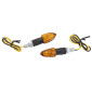 TURN SIGNAL (UNIVERSAL) REPLAY MICRO "ARROW" -BULB- ORANGE/BLACK- SHORT -CEE APPROVED- (PAIR) (L 55mm / H 20mm / Wd 22mm) 3700948032442