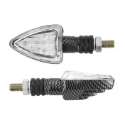 CLIGNOTANT UNIVERSEL REPLAY MINI TRIANGLE 13 LEDS TRANSPARENT/CARBONE (L 78mm / H 37mm / L 28mm) (HOMOLOGUE CE) (PAIRE) 3700948032756