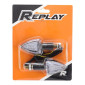 TURN SIGNAL (UNIVERSAL) REPLAY MINI TRIANGLE TRANSPARENT/CARBON -LEDS- (L 78mm / H 37mm / Wd 28mm) -CEE APPROVED- (PAIR) 3700948032756