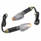 TURN SIGNAL (UNIVERSAL) REPLAY MINI PYRAMID -LEDS- TRANSPARENT/CARBON WITH INDICATOR- -CEE APPROVED- (PAIR) (L 68mm / H 27mm / Wd 30mm) 3700948032671