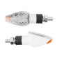 TURN SIGNAL (UNIVERSAL) REPLAY MINI PYRAMID -LEDS- TRANSPARENT/BLANC WITH INDICATOR- -CEE APPROVED- (PAIR) (L 68mm / H 27mm / Wd 30mm) 3700948032664