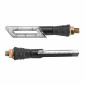 CLIGNOTANT UNIVERSEL REPLAY U 20 LEDS TRANSPARENT/NOIR BASE COURTE (20 LEDS ORANGE) (L 110mm / H 20mm / L 11mm) (PAIRE) ** 3700948081655