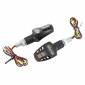 TURN SIGNAL (UNIVERSAL) P2R T COMPACT- REAR/LEDS + TRANSPARENT/BLACK TAIL LIGHT -CEE APPROVED- (PAIR) (L 56mm / H 27mm / Wd 23mm) 3700948082805