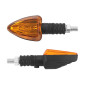CLIGNOTANT UNIVERSEL REPLAY MINI TRIANGLE A AMPOULE BA9S ORANGE/NOIR (L 82mm / H 37mm / L 28mm) (PAIRE) ** 3700948032718