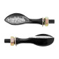 TURN SIGNAL (UNIVERSAL) REPLAY "SMILE MOUTH" ALU TRANSPARENT/BLACK 15 LEDS ORANGE -CEE APPROVED-(PAIR) (L 63mm / H 18mm / Wd 22mm) 3700948032879