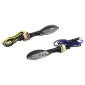 TURN SIGNAL (UNIVERSAL) REPLAY "SMILE MOUTH" ALU TRANSPARENT/BLACK 15 LEDS ORANGE -CEE APPROVED-(PAIR) (L 63mm / H 18mm / Wd 22mm) 3700948032879
