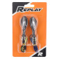 TURN SIGNAL (UNIVERSAL) REPLAY "SMILE MOUTH" ALU TRANSPARENT/BLACK 15 LEDS ORANGE -CEE APPROVED-(PAIR) (L 63mm / H 18mm / Wd 22mm) 3700948032879