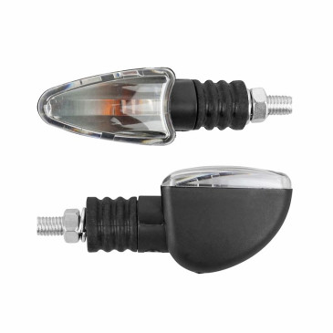 TURN SIGNAL (UNIVERSAL) REPLAY ARROW TRANSPARENT/BLACK (PAIR) ** (BULB 12V 10 W BA9S - G11) (L 79mm / H 28mm / Wd 41mm) 3700948114476