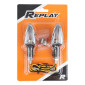 TURN SIGNAL (UNIVERSAL) REPLAY ARROW TRANSPARENT/BLACK (PAIR) ** (BULB 12V 10 W BA9S - G11) (L 79mm / H 28mm / Wd 41mm) 3700948114476
