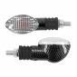 TURN SIGNAL (UNIVERSAL) REPLAY MINI OVAL SHAPED- TRANSPARENT/CARBON (L 71mm / H 28mm / Wd 38mm) (PAIR) ** 3700948032633
